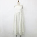 【中古】未使用品 ジュノア JUNOAH ワンピース キャミワンピース ロング アシメトリーストラップ 異素材切替 ニット オーガンジー アイボリー M レディース 【ベクトル 古着】 250706