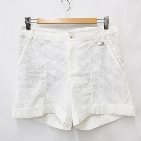 【中古】Heal Creek ヒールクリーク ゴルフ スポーツウェア ショートパンツ 総柄 速乾 ホワイト 白 42 ..