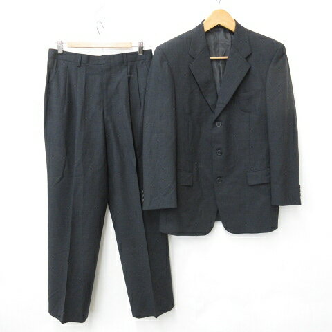 【中古】Full mark スーツ セットアップ ジャケット パンツ ウール グレー ブラック 黒 96A6 メンズ 【ベクトル 古着】 250928