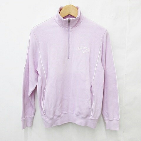 【中古】キャロウェイ CALLAWAY ゴルフ スポーツウエア トレーナー 長袖 ハーフジップ スタンドカラー 紫 パープル M メンズ 【ベクトル 古着】 250927