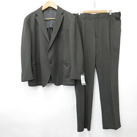 【中古】未使用品 スーツ セットアップ テーラードジャケット スラックス シングル 背抜き ストレート ..