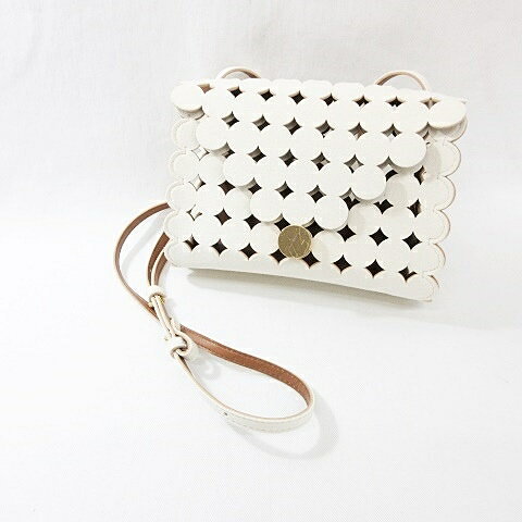 楽天ブランド古着の買取販売ベクトル【中古】メアリオルターナ MARY AL TERNA ショルダーバッグ ポシェット 斜め掛け ドット パンチング スエード 白 ホワイト ベージュ レディース 【ベクトル 古着】 251126