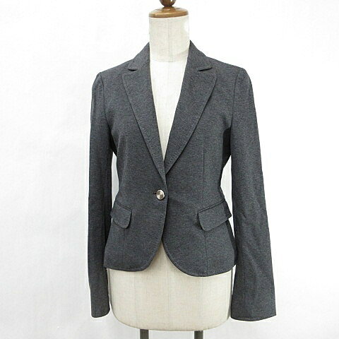 【中古】ザ スーツカンパニー THE SUIT COMPANY ジャケット テーラードジャケット シングル 1B ベルト 総裏 グレー 38 レディース 【ベクトル 古着】 260119
