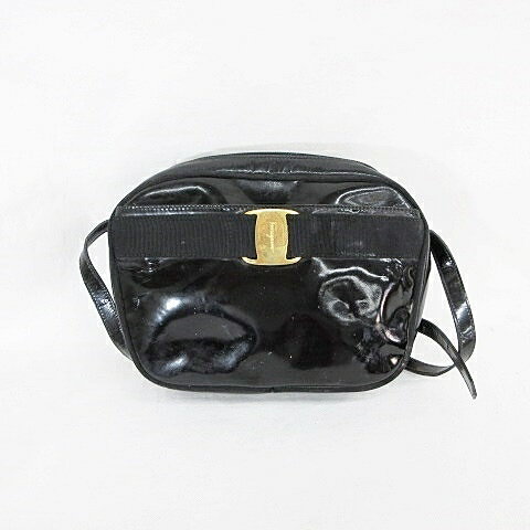 【中古】サルヴァトーレフェラガモ Salvatore Ferragamo ヴァラ ショルダーバッグ 斜めがけバッグ ブラック 黒 ☆AA★ レディース 【ベクトル 古着】 260202