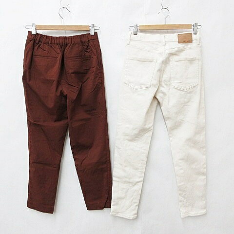 【中古】ニコアンド Niko and.. グローバルワーク GLOBAL WORK デニム パンツ 2枚セット ロング丈 ストレッチ 白 茶 ホワイト ブラウン XS S レディース 【ベクトル 古着】 260212 auc-vector-20728316 ブランド古着の買取販売ベクトル サンプル画像2