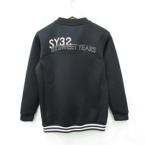【中古】SY32 BY SWEET YEARS ゴルフ スポーツウエア トレーナー 2024年 長袖 丸首 ダンボールニット パンチング 黒 白 ブラック ホワイト M メンズ 【ベクトル 古着】 260218