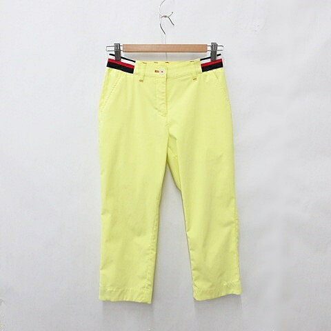 【中古】トミーヒルフィガー TOMMY HILFIGER GOLF ゴルフ スポーツウエア パンツ クロップドパンツ ストレッチ 速乾 黄 紺 白 赤 イエロー ネイビー ホワイト レッド S レディース 【ベクトル 古着】 260314ブランドトミーヒルフィガー TOMMY HILFIGER表記サイズS実寸サイズウエスト：68〜86cm　もも幅：29cm　裾幅：17cm　股上：22.5cm　股下：54cm　　素材ポリエステル 95％ ポリウレタン 5％色黄 紺 白 赤 ※ 色に関しては、この商品の出品者の主観で判断しております。また、光の影響などにより実物の色と異なる場合がありますので予めご了承ください。状態所々に薄汚れがありますが、その他に目立ったダメージはなく、問題なくご使用いただける商品です。 ※あくまでも中古品ですので掲載写真や記載内容をご確認いただき、ご理解の上ご購入ください。備考一部商品は実店舗で保管しておりませんので、店頭にてご覧になれない場合がございます。また、ご質問を頂いた際、お時間をいただく場合がございます。商品のお問い合わせの回答を休止しております。＊各商品ページの商品詳細等をご確認の上ご購入ください。【中古】トミーヒルフィガー TOMMY HILFIGER GOLF ゴルフ スポーツウエア パンツ クロップドパンツ ストレッチ 速乾 黄 紺 白 赤 イエロー ネイビー ホワイト レッド S レディース 【ベクトル 古着】 260314状態ランク　”AB”詳細については、下記および「状態ランクについて」ページをご覧ください。未使用・新品の商品ほぼ新品同様の商品使用感が少なく、かなり状態の良い商品使用感はあるが、傷や汚れの少ない商品使用感の他、傷や汚れが見られる商品かなり大きな傷みがある難あり商品※S〜CランクはUSED品となりますので、使用感をご理解の上でご入札下さい。状態ランクについてinformationブランドトミーヒルフィガー TOMMY HILFIGER表記サイズS実寸サイズウエスト：68〜86cm　もも幅：29cm　裾幅：17cm　股上：22.5cm　股下：54cm　　素材ポリエステル 95％ ポリウレタン 5％色黄 紺 白 赤 ※ 色に関しては、この商品の出品者の主観で判断しております。また、光の影響などにより実物の色と異なる場合がありますので予めご了承ください。状態所々に薄汚れがありますが、その他に目立ったダメージはなく、問題なくご使用いただける商品です。 ※あくまでも中古品ですので掲載写真や記載内容をご確認いただき、ご理解の上ご購入ください。備考一部商品は実店舗で保管しておりませんので、店頭にてご覧になれない場合がございます。また、ご質問を頂いた際、お時間をいただく場合がございます。商品のお問い合わせの回答を休止しております。＊各商品ページの商品詳細等をご確認の上ご購入ください。本商品は一点物です他サイトや店舗にて販売している商品です。多少のお時間差にて欠品になることもございます。予めご了承頂ますようお願い致します。ベクトル・サイズガイドはこちらこの商品と同じブランドの商品を見る