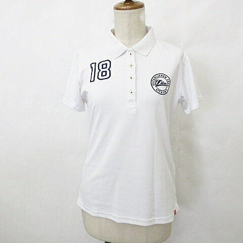 【中古】フィラ FILA GOLF ゴルフ スポーツウエア シャツ ポロシャツ 半袖 白 紺 ホワイト ネイビー L レディース 【ベクトル 古着】 260411
