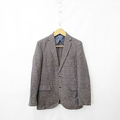 VESVIO Bottoli ジャケット テーラードジャケット シングル 背抜き ベンツ 茶 ブラウン L メンズ  260407