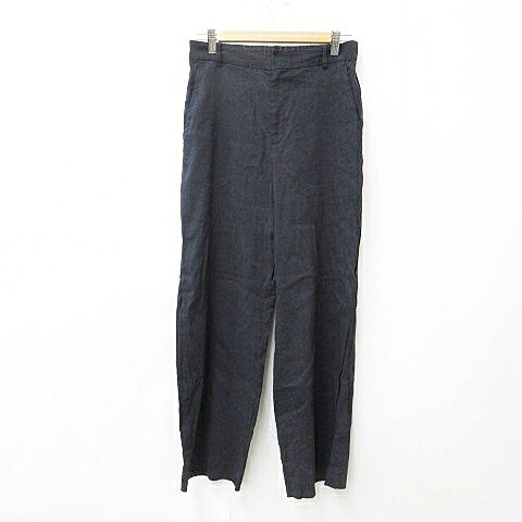 【中古】23区 オンワード樫山 パンツ ワイドパンツ ロング 麻混 紺 ネイビー 40 レディース 【ベクトル 古着】 260408