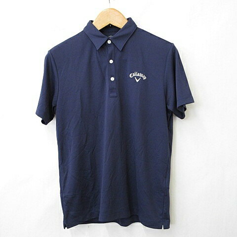 Polo衫 - 【中古】キャロウェイ CALLAWAY ゴルフ スポーツウエア シャツ ポロシャツ 半袖 速乾 紺 ネイビー L メンズ 【ベクトル 古着】 260429