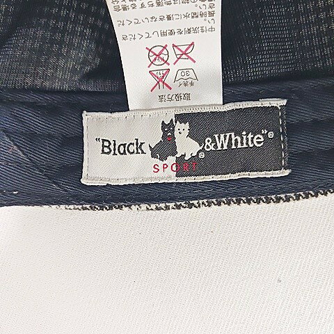 ブランド古着の買取販売ベクトルの【中古】ブラック アンド ホワイト BLACK WHITE SPORTS ゴルフ 帽子 キャップ 千鳥格子柄 ロゴ 刺繍 ホワイト ブラック 白 黒 F メンズ 【ベクトル 古着】 260707｜アングル3