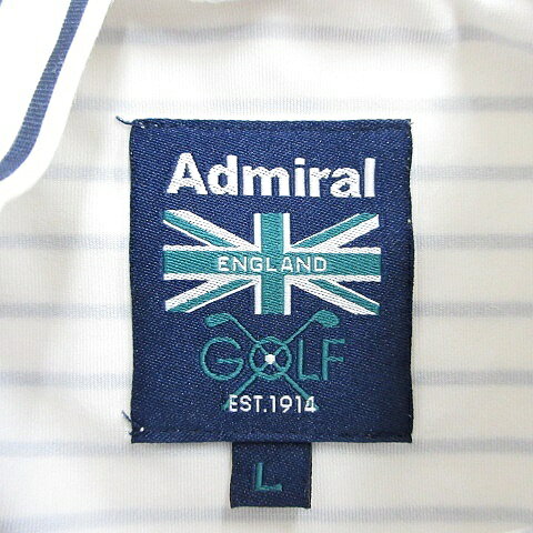 ブランド古着の買取販売ベクトルの【中古】アドミラル Admiral GOLF ゴルフ スポーツウエア シャツ 長袖 ハイネック ボーダー 白 紺 ホワイト ネイビー L メンズ 【ベクトル 古着】 260718｜アングル3