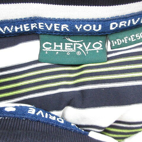 【中古】シェルボ CHERVO ゴルフ スポーツウエア シャツ ポロシャツ 半袖 ボーダー...