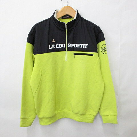 【中古】ルコックスポルティフ le coq sportif ゴルフ スポーツウエア ジャケット ブルゾン プルオーバー スタンドカラー ハーフジップ 黄 黒 イエロー ブラック LL メンズ 【ベクトル 古着】 260805ブランドルコックスポルティフ le coq sportif表記サイズLL実寸サイズ肩幅：55cm　身幅：62cm　着丈：68cm　袖丈：59cm　　素材本体 アクリル 95％ 毛 5％ 身頃裾上部切替・衿 ナイロン 100％ 袖口・裾 アクリル 87％ 毛 8％ ポリウレタン 5％色黄 黒 ※ 色に関しては、この商品の出品者の主観で判断しております。また、光の影響などにより実物の色と異なる場合がありますので予めご了承ください。状態若干の使用感がありますが、大きく目立ったダメージはなく、問題なくご使用いただける商品です。 ※あくまでも中古品ですので掲載写真や記載内容をご確認いただき、ご理解の上ご購入ください。備考一部商品は実店舗で保管しておりませんので、店頭にてご覧になれない場合がございます。また、ご質問を頂いた際、お時間をいただく場合がございます。商品のお問い合わせの回答を休止しております。＊各商品ページの商品詳細等をご確認の上ご購入ください。【中古】ルコックスポルティフ le coq sportif ゴルフ スポーツウエア ジャケット ブルゾン プルオーバー スタンドカラー ハーフジップ 黄 黒 イエロー ブラック LL メンズ 【ベクトル 古着】 260805状態ランク　”AB”詳細については、下記および「状態ランクについて」ページをご覧ください。未使用・新品の商品ほぼ新品同様の商品使用感が少なく、かなり状態の良い商品使用感はあるが、傷や汚れの少ない商品使用感の他、傷や汚れが見られる商品かなり大きな傷みがある難あり商品※S〜CランクはUSED品となりますので、使用感をご理解の上でご入札下さい。状態ランクについてinformationブランドルコックスポルティフ le coq sportif表記サイズLL実寸サイズ肩幅：55cm　身幅：62cm　着丈：68cm　袖丈：59cm　　素材本体 アクリル 95％ 毛 5％ 身頃裾上部切替・衿 ナイロン 100％ 袖口・裾 アクリル 87％ 毛 8％ ポリウレタン 5％色黄 黒 ※ 色に関しては、この商品の出品者の主観で判断しております。また、光の影響などにより実物の色と異なる場合がありますので予めご了承ください。状態若干の使用感がありますが、大きく目立ったダメージはなく、問題なくご使用いただける商品です。 ※あくまでも中古品ですので掲載写真や記載内容をご確認いただき、ご理解の上ご購入ください。備考一部商品は実店舗で保管しておりませんので、店頭にてご覧になれない場合がございます。また、ご質問を頂いた際、お時間をいただく場合がございます。商品のお問い合わせの回答を休止しております。＊各商品ページの商品詳細等をご確認の上ご購入ください。本商品は一点物です他サイトや店舗にて販売している商品です。多少のお時間差にて欠品になることもございます。予めご了承頂ますようお願い致します。ベクトル・サイズガイドはこちらこの商品と同じブランドの商品を見る