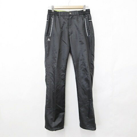 【中古】ルコックスポルティフ le coq sportif ゴルフ スポーツウエア パンツ ロング 防寒 防風 蓄熱 メッシュ 黒 ブラック M メンズ 【ベクトル 古着】 260819
