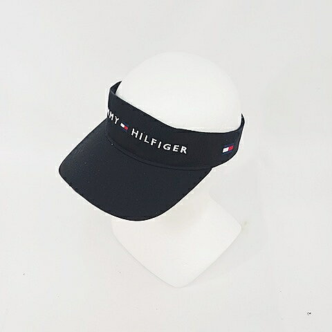 【中古】トミーヒルフィガー TOMMY HILFIGER 帽子 サンバイザー バイザー ゴルフ コットン ブラック 黒 FR メンズ レディース 【ベクトル 古着】 260820