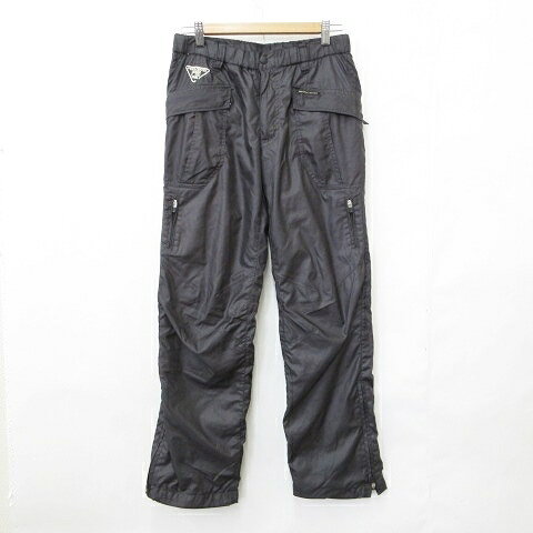 【中古】パーリーゲイツ PEARLY GATES ゴルフ パンツ 裏起毛 蓄熱 防寒 黒 ブラッ...