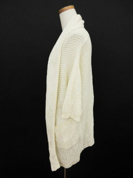 アーバンリサーチサニーレーベル URBAN RESEARCH Sonny Label カーディガン ハーフ サマーニット 透かし編み ドロップショルダー リネン 麻 F 白 ホワイト レディース 【中古】【ベクトル 古着】 170821 ブランド古着ベクトルプレミアム店