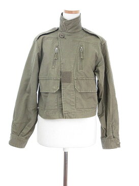 ジェイダ GYDA ジャケット ワーク ミリタリー スタンドカラー ショート 比翼 F カーキ /ts レディース 【中古】【ベクトル 古着】 180210 ブランド古着ベクトルプレミアム店
