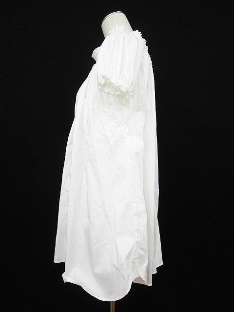 【中古】グリーンレーベルリラクシング ユナイテッドアローズ green label relaxing チュニック ワンピース ミニ 半袖 シャーリング ストレッチ 白 ホワイト ▲H /ey レディース 【ベクトル 古着】 180720 ブランド古着ベクトルプレミアム店