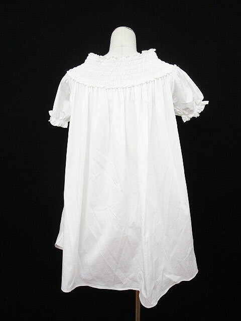 【中古】グリーンレーベルリラクシング ユナイテッドアローズ green label relaxing チュニック ワンピース ミニ 半袖 シャーリング ストレッチ 白 ホワイト ▲H /ey レディース 【ベクトル 古着】 180720 ブランド古着ベクトルプレミアム店