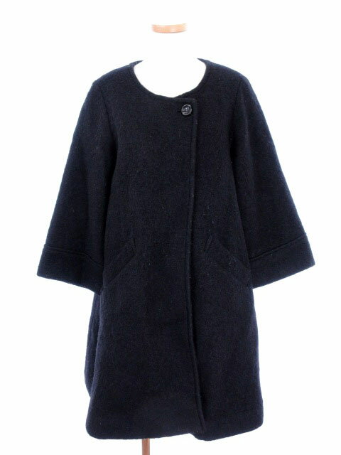 【中古】アーバンリサーチ URBAN RESEARCH MAPEL コート ノーカラー 総裏 七分袖ウール ONE 黒 ブラック /hk レディース 【ベクトル 古着】 181018 ブランド古着ベクトルプレミアム店