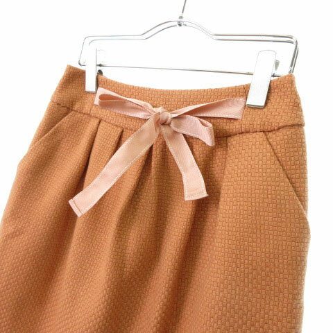【中古】 ロペピクニック ROPE Picnic スカート 台形 ひざ丈 リボン 36 オレンジ ☆S☆ /hk0605 レディース 【ベクトル 古着】 190605