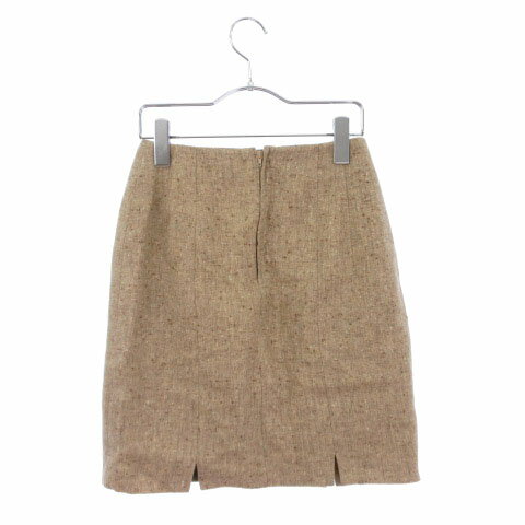 【中古】 エル ELLE スカート タイト ミニ ウール 40 ベージュ ☆K☆ /mm0618 レディース 【ベクトル 古着】 190618