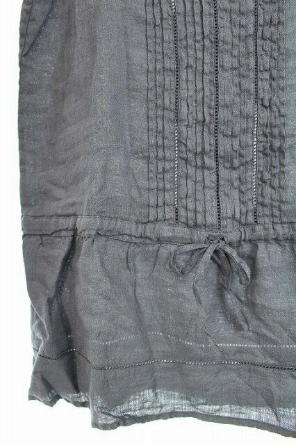 【中古】未使用品 ハヤクニジュッパーセント リノ 120% lino チュニック ノースリーブ リネン 40 グレー ■IM 3 レディース 【ベクトル 古着】 170926 ブランド古着ベクトルプレミアム店
