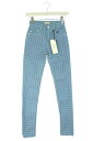 【中古】未使用品 ヤヌーク YANUK パンツ スキニー コーデュロイ 千鳥格子 24 青 ■IM 7 レディース 【ベクトル 古着】 170926 ブランド古...