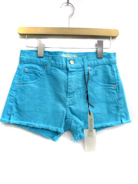 Cotton - 【中古】未使用品 ルシェルブルー LE CIEL BLEU Textile ショートパンツ フリンジ 24 青 /DT4 ● ■RI レディース 【ベクトル 古着】 171031 ブランド古着ベクトルプレミアム店