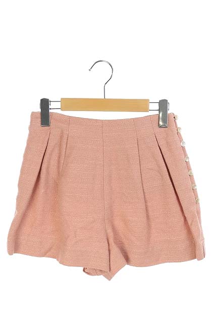 【中古】ジンジャーエール GINGERALETOKYO パンツ ショート タック ツイード 1 ピンク /ES ■AC レディ..