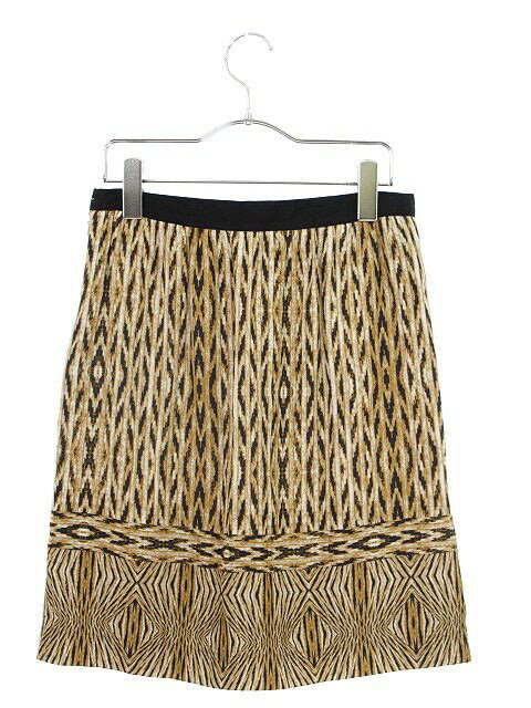 【中古】スピック＆スパン ノーブル Spick&Span Noble スカート タイト ひざ丈 総柄 ベージュ bmy レディース 【ベクトル 古着】 180613 ブランド古着ベクトルプレミアム店