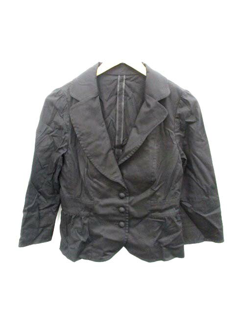 【中古】ブリジット BRIGITTE ジャケット テーラード 七分袖 9 黒 /DH27 ● レディース 【ベクトル 古着】 180326 ブランド古着ベクトルプレミアム店