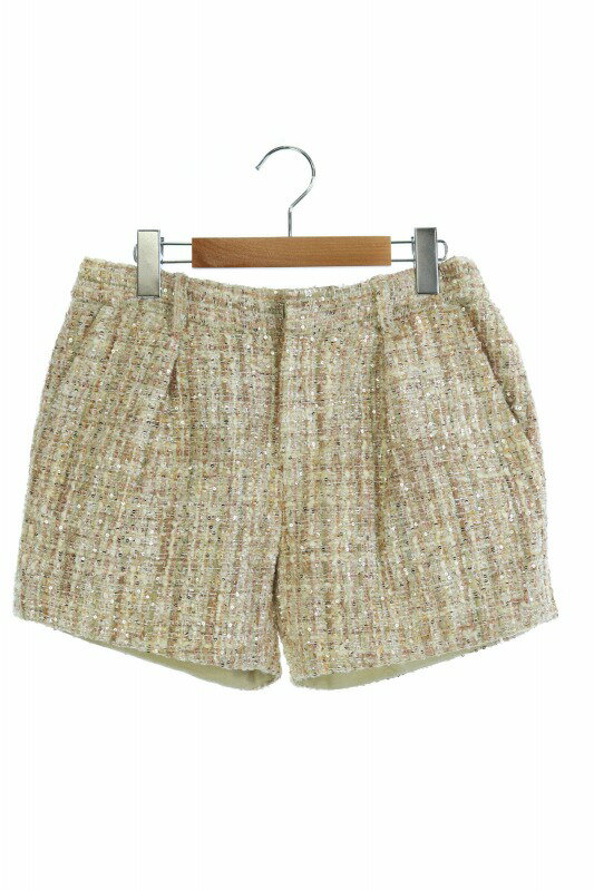 【中古】ジュエルチェンジズ Jewel Changes アローズ パンツ ショート ツイード ラメ 38 ベージュ /HH ■AC レディース 【ベクトル 古着】 180721 ブランド古着ベクトルプレミアム店(4.0)