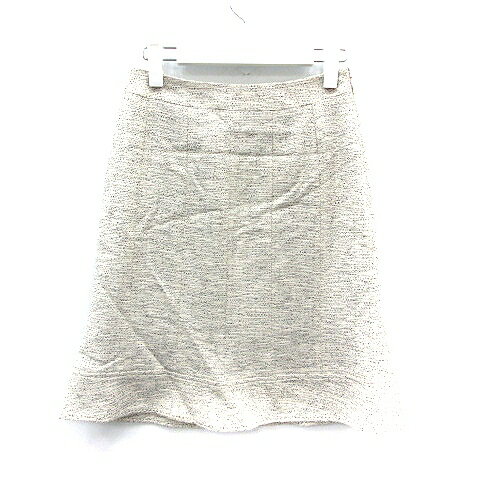 【中古】 トゥービーシック TO BE CHIC スカート フレア ひざ丈 38 白 グレー /MR レディース 【ベクトル 古着】 190509