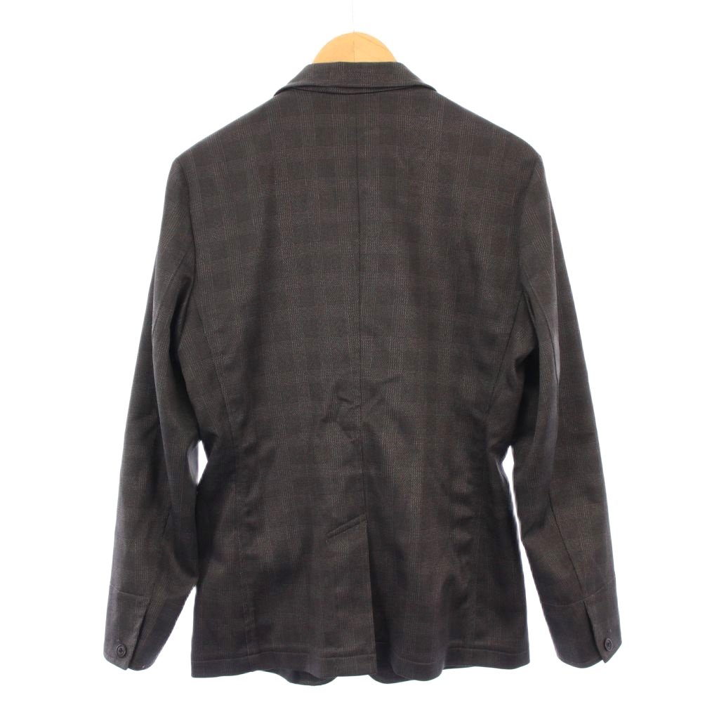 【中古】ニコルクラブ NICOLE CLUB selection セットアップ テーラードジャケット ブレザー アウター シングル 背抜き テーパードパンツ ジップフライ チェック柄 48 46 グレー /BB ■ES メンズ 【ベクトル 古着】 251109