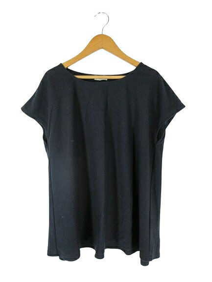 【中古】アースミュージック&エコロジー EARTH MUSIC & ECOLOGY フレンチ スリーブ カットソー 丸首 無地 黒 QQQ レディース 【ベクトル 古着】 241108