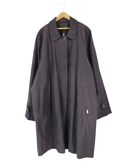 【中古】LONDON FOG ロンドンフォグ ステンカラーコート 長袖 ロング 無地 パープル系 size2XL QQQ レディース 【ベクトル 古着】 250117