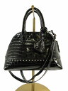 【中古】ローズバッド ROSE BUD ハンドバッグ ショルダーバッグ 2way クロコ風 ミニ スタッズ ブラック QQQ レディース 【ベクトル 古着】 250119(4)