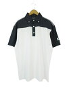 【中古】フットジョイ FootJoy ポロシャツ ボタン 半袖 サイズM バイカラー 白 ネイビー QQQ メンズ 【ベクトル 古着】 250411(4)