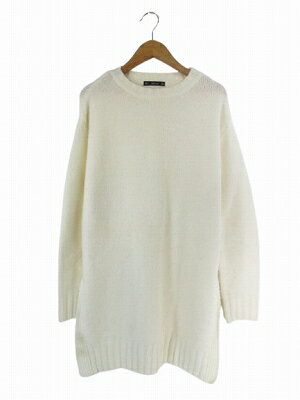 【中古】ザラ ZARA ニット クルーネック 長袖 ウール混 無地 Sサイズ 白 QQQ レディース 【ベクトル 古着】 250721