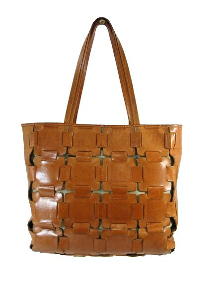 【中古】アルベロ ALBERO アルベロ ALBERO トートバッグ バッグインバッグ 編み込み 無地 ブラウン QQQ..