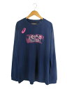 【中古】アシックス asics Tシャツ 長袖 プリント サイズM ネイビー QQQ メンズ 【ベクトル 古着】 250713
