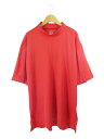 【中古】TIGORA ティゴラ Tシャツ モックネック 半袖 ロゴ プリント サイズ3L レッド QQQ メンズ 【ベクトル 古着】 250719