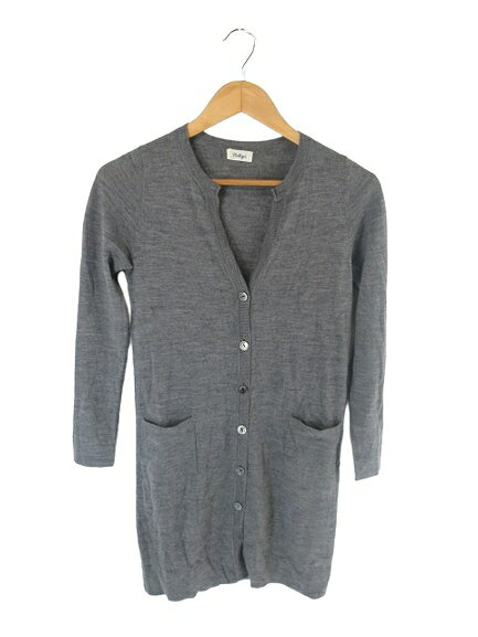 【中古】ノーリーズ Nolley's カーディガン ニット 七分袖 ボタン 無地 グレー サイズ38 レディース 【ベクトル 古着】 250913