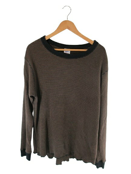 【中古】ロバートピーミラー ROBERT P. MILLER プルオーバー Tシャツ 長袖 ボーダー ブラウン ブラック..