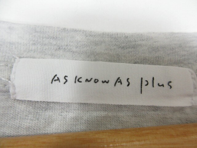 【中古】アズノウアズ as know as plus Tシャツ クルーネック 半袖 刺繍 プリント キャラ サイズF グレー QQQ レディース 【ベクトル 古着】 251023