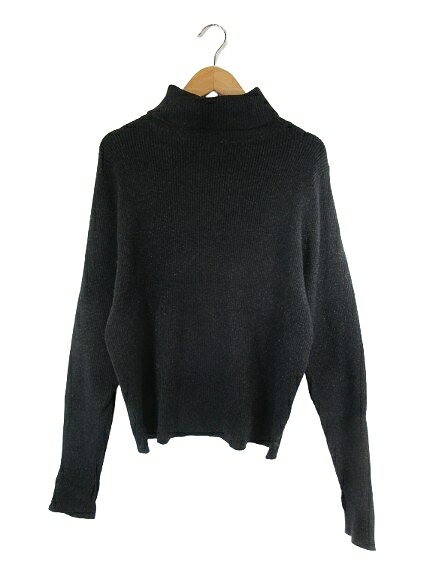【中古】ディスコート Discoat ハイネック ニック リブ 長袖 サイズF 黒 QQQ レディース 【ベクトル 古..
